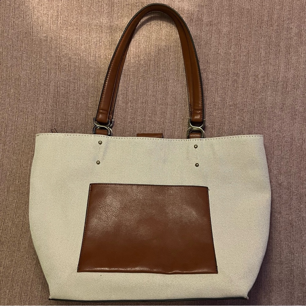 American Vintage Brown and Cream Tote